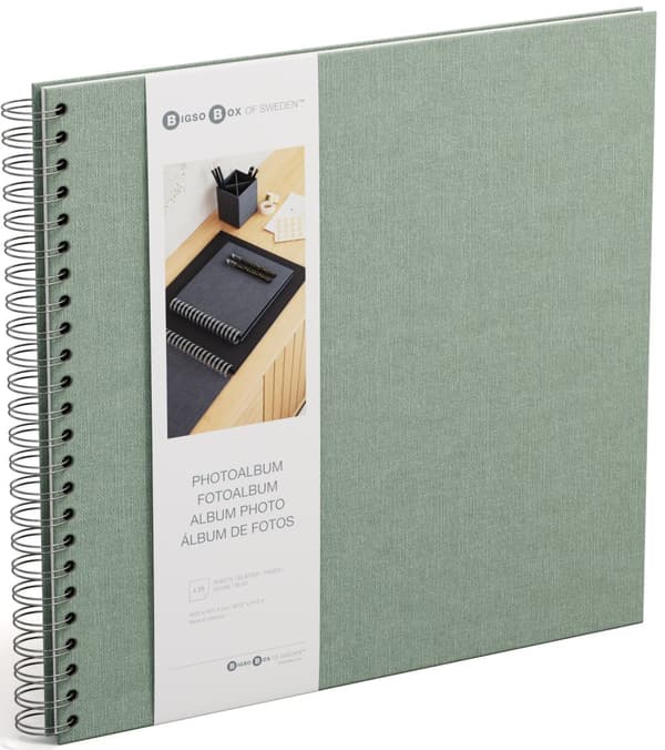 Fotoalbum Soft Teal med hvite ark 35x31,5cm Bigso Box of Sweden
