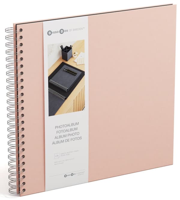Fotoalbum Dusty Pink med svarte ark 35x31,5cm Bigso Box of Sweden