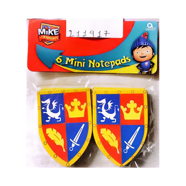 Mike The Knight Mini Notepad (Pack of 6) Yellow/Blue/Orange One Size