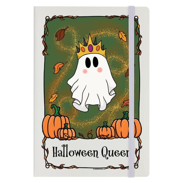 Grindstore Halloween Queen Ghost Tarot Hard Cover A5 Notebook Cream/Green One Size