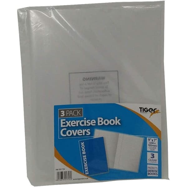 Tiger Book Cover (Pack of 3) Clear One Size
