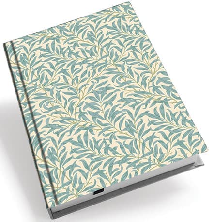 Anteckningsbok Hardcover A5 William Morris Modern Willow Bough Turkos Linjerad