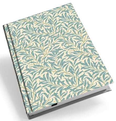 Notatbok Hardcover A6 William Morris Modern Willow Bough Turkis Linjert