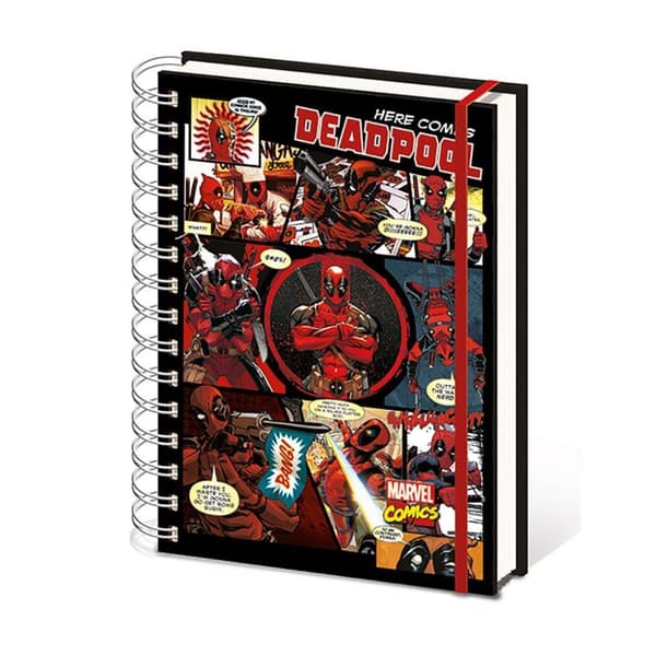 Marvel Comics Here Comes Deadpool A5 Wirebound Notebook Multicoloured One Size