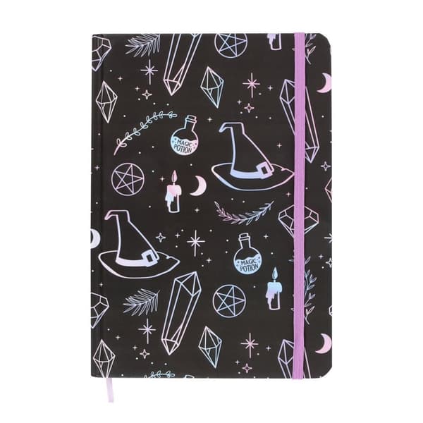 Something Different Crystal Witch Print A5 Notebook Black/Blue One Size