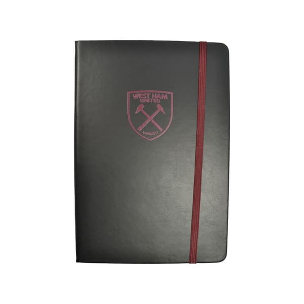 West Ham United FC Premium Crest A5 Composition Notebook Black/Maroon One Size