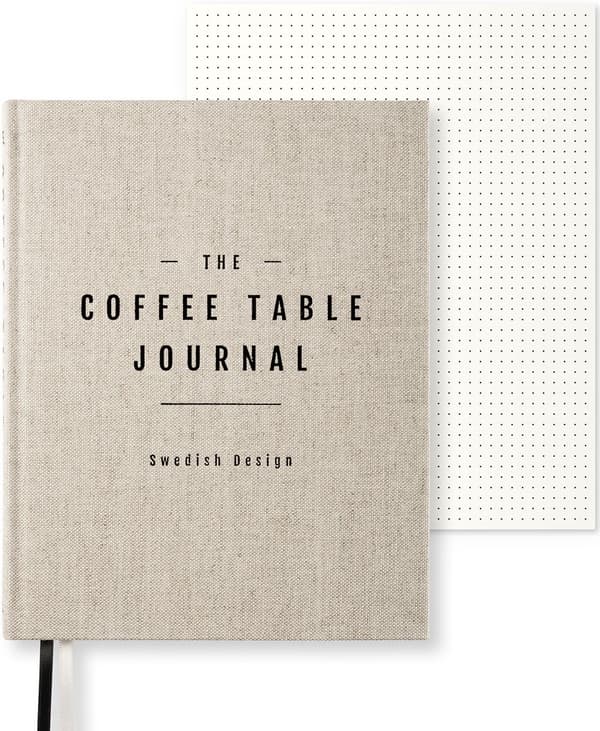 Coffe Table Journal Clean 25,5 x 20 cm Rough Linen 256 sider Paperstyle