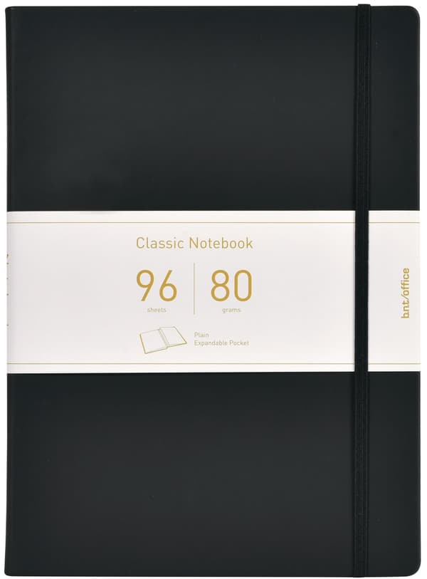 Notatbok A4 Svart PU Ulinjert BNT Office