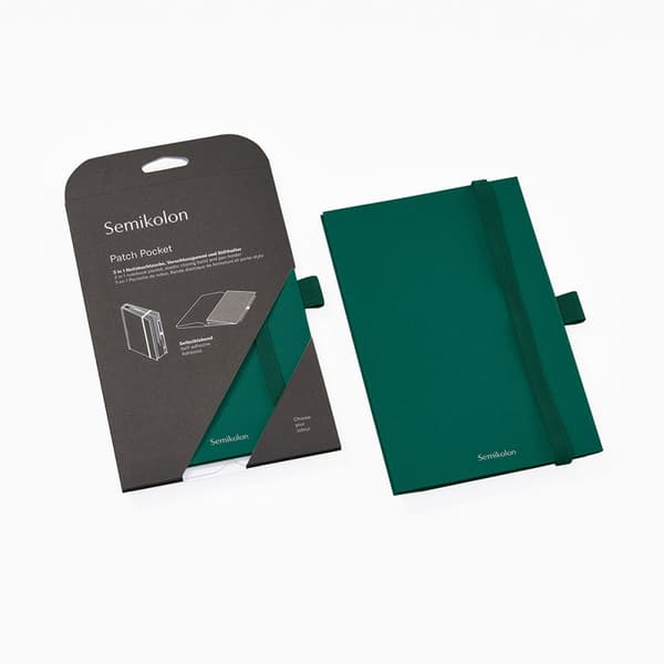 Förvaringsficka med elastisk band och pennhållare - Patch Pocket Moss Semikolon