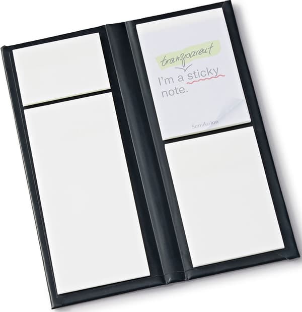 Notisflikar transparenta i PP tre storlekar 200 st Semikolon