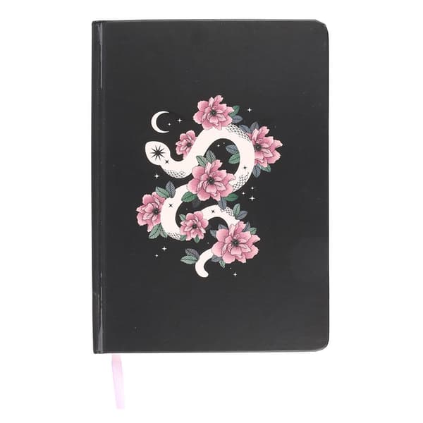 Something Different Serpentine Floral Snake A5 Notebook Black/Pink/White One Size
