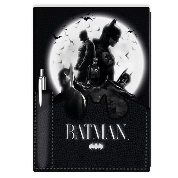 Batman 85 Logo A5 anteckningsbok & pennset Black/White One Size