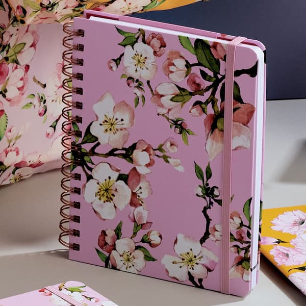 Spiralbok med Ficka A5 Körsbärsblom Rosa Cedon