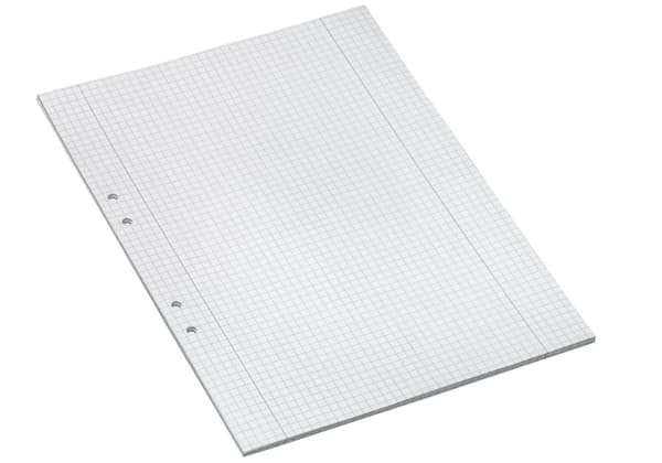 Lösblad A4 rutat 5x5mm hålat 500/fp