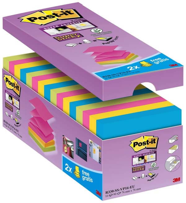 Notes POST-IT SS Carniva 76x76mm 14+2/fp