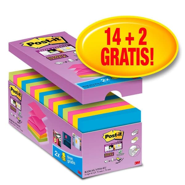 Notes POST-IT SS Carniva 76x76mm 14+2/fp