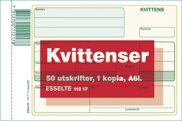 Blankett kvittens A6L 2x50 blad kopia 5st