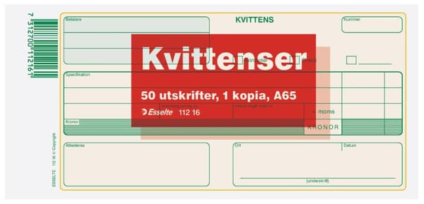 Blankett kvittens A65 50 bl kopia 5st