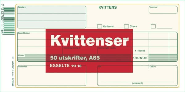 Blankett kvittens A65 50 blad 10st