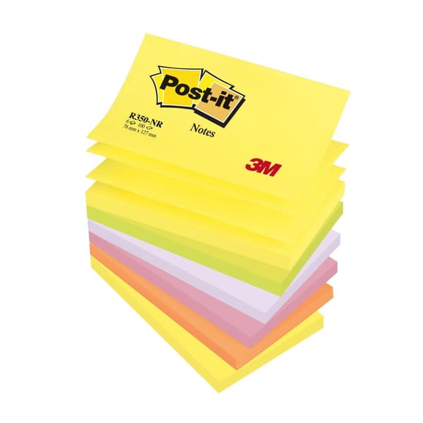 Notes POST-IT Z-block 76x127mm neon 6/fp