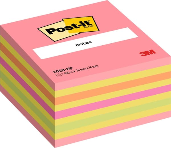 Notes POST-IT kub 76x76 neonfärger