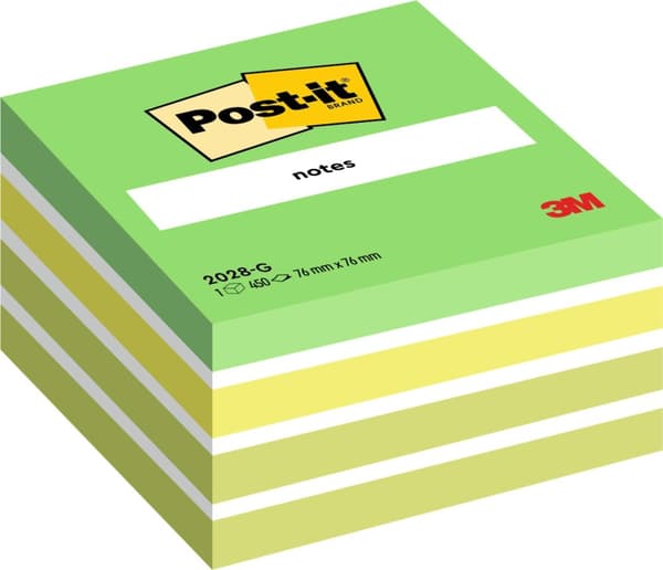 Notes POST-IT kub 76x76mm grön/vit