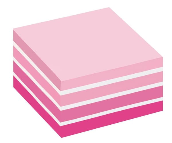Notes POST-IT kub 76x76mm rosa/vit