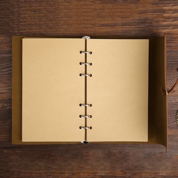 Dagbok / Anteckningsbok 18 cm - Retro Läder - Brun