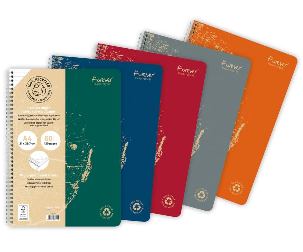 Anteckningsblock FOREVER A4 grön linj 5st