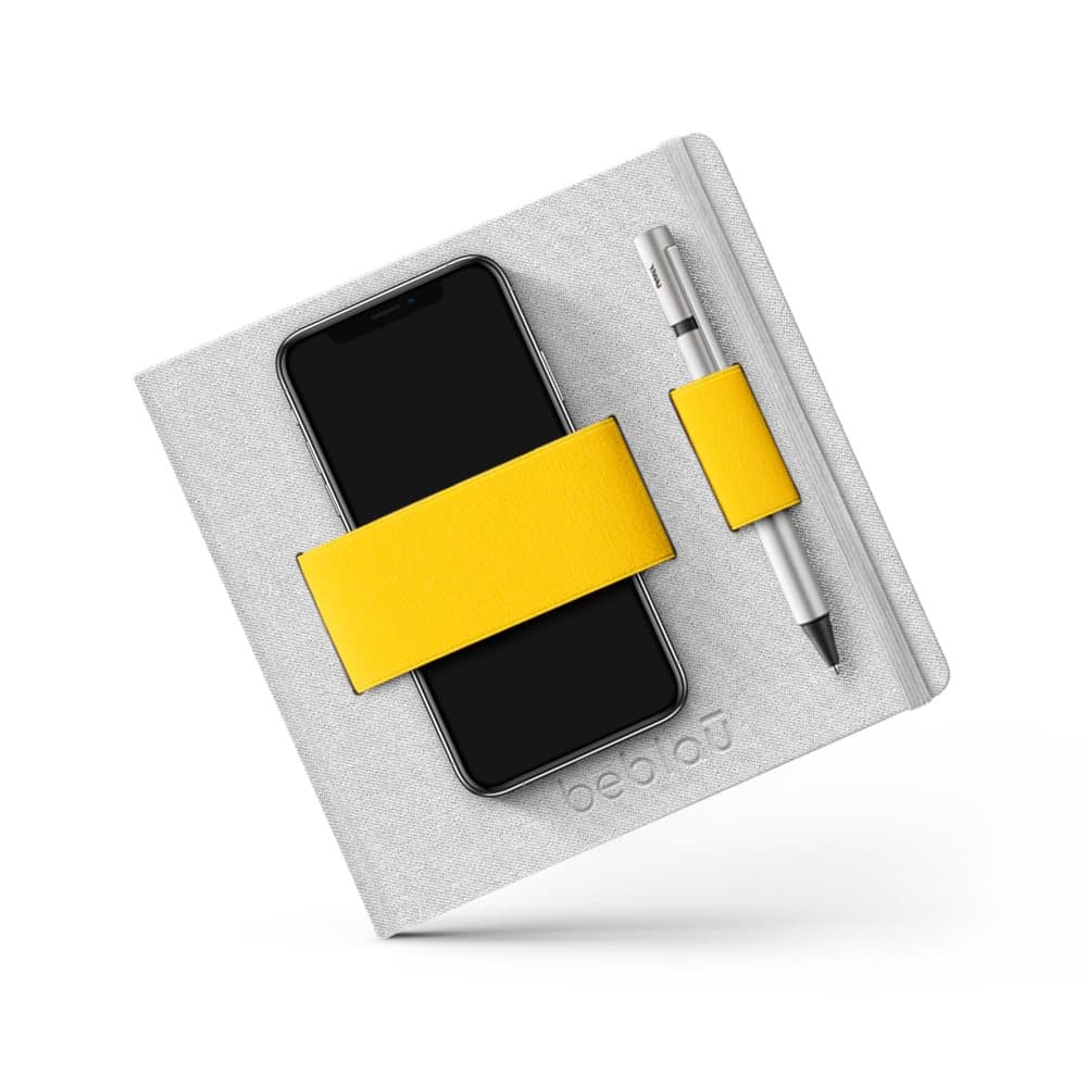 FLEX Gray Notebook Dotted - Tuscany Yellow