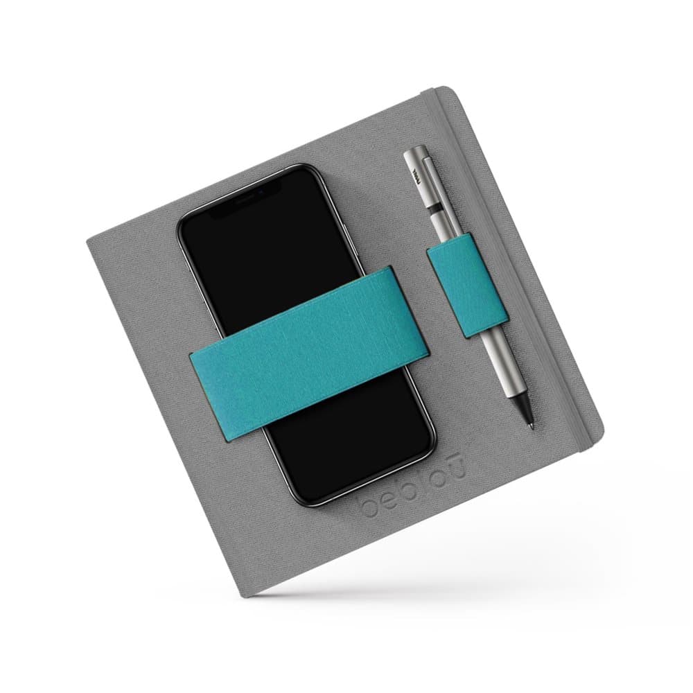FLEX Dark Gray Notebook Dotted - Turquoise