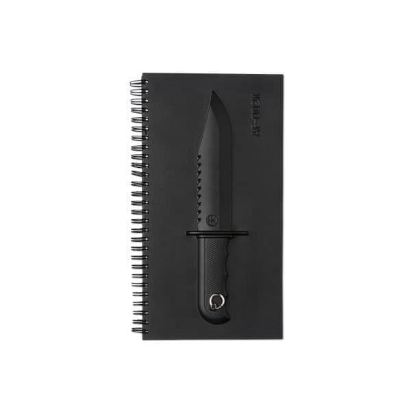 Anteckningsblock anteckningsbok med en präglad kniv heminredning ovanligt tillbehör original