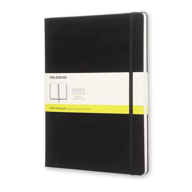 Notebook XL - Svart omslag - Vit sida - 19 x 25 cm
