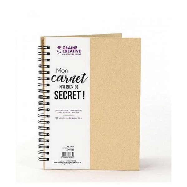 Notebook - Graine Créative - Spiral - 120g vitt papper - 80 ark - 18x24 cm