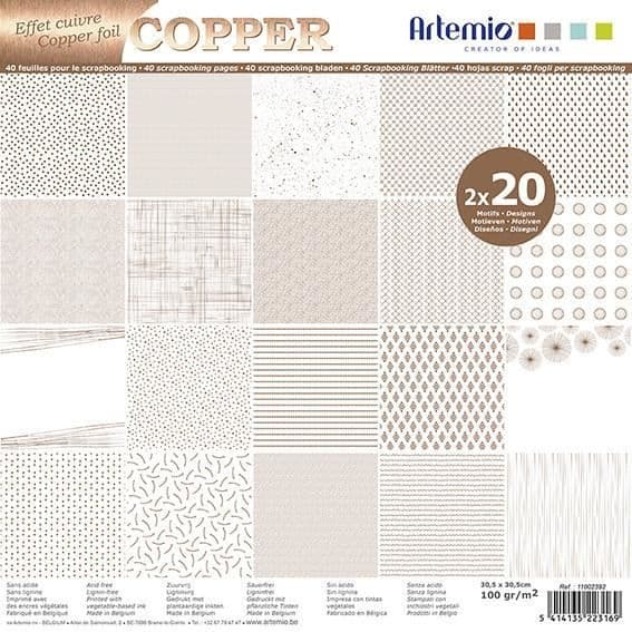 Pappersdyna 30 cm Folie Koppar 40 ark Flerfärgad - Sortiment.