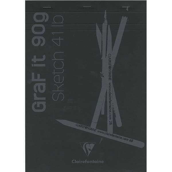 Skissblock A4 Graf It svart pocket 80 löstagbara ark 90g
