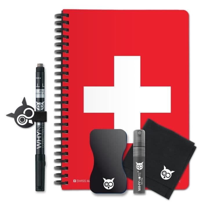 WHYNOTE A5 STARTPACK - Raderbar anteckningsblock - Oändligt återanvändbar ofodrad - schweizisk
