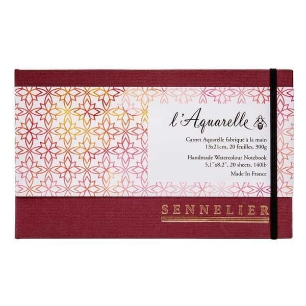 Akvarellhäfte - Resenären - 13 x 21 cm - 20 ark - 300 g - Röd