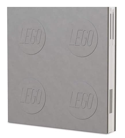 LEGO stationær notesbog med lås og pen, grå