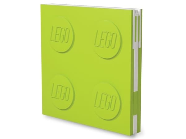 LEGO stationær notesbog med lås og kuglepen, lime