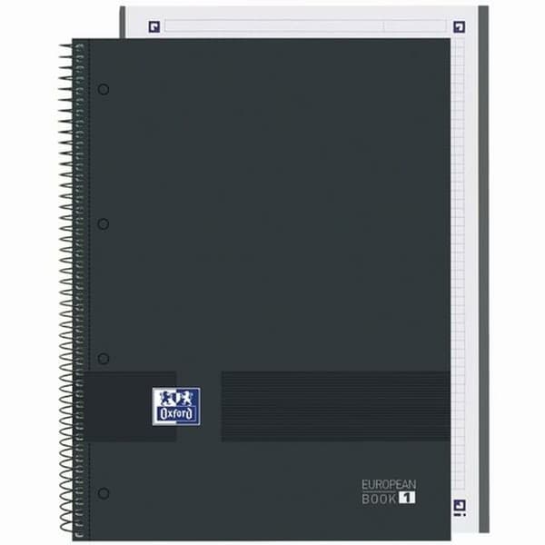 Notesbog Oxford European Book Write&Erase Sort A4 80 Ark (5 enheder)
