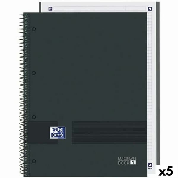 Notesbog Oxford European Book Write&Erase Sort A4 80 Ark (5 enheder)