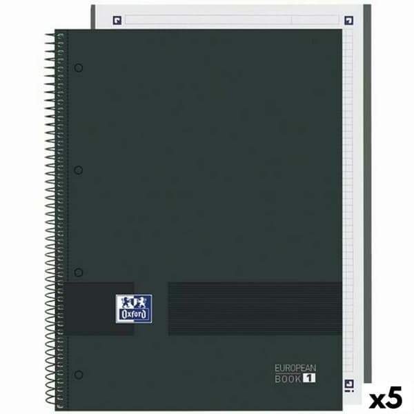 Notesbog Oxford European Book Write&Erase Sort A4 80 Ark (5 enheder)