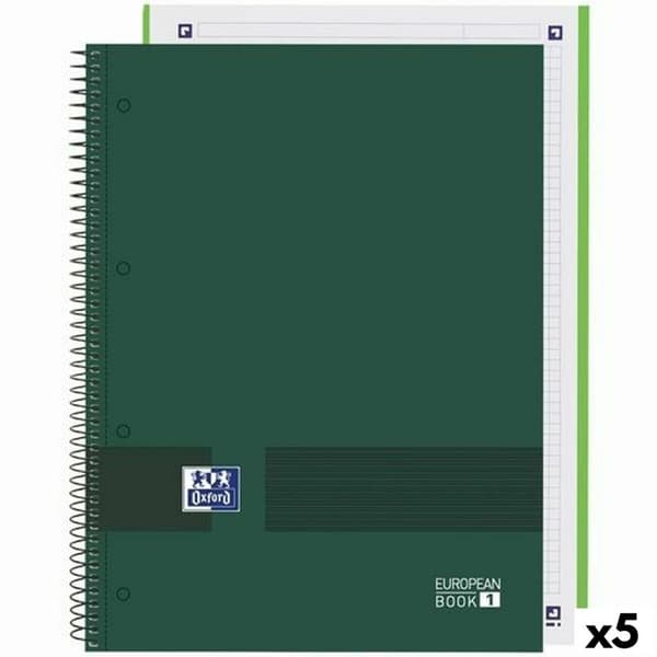 Notesbog Oxford European Book Write&Erase Militærgrøn A4 80 Ark (5 enheder)