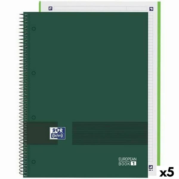 Notesbog Oxford European Book Write&Erase Militærgrøn A4 80 Ark (5 enheder)