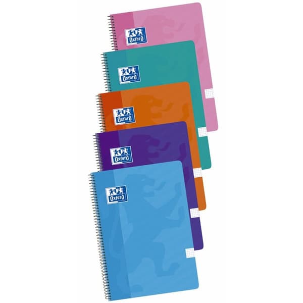 Notesbog Oxford Multifarvet Din A4 80 Ark 21,5 x 31,5 cm 5 Dele