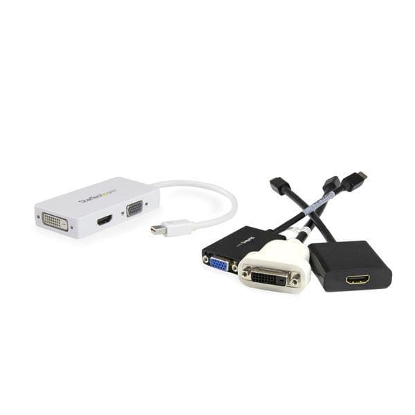 StarTech.com A/V-reseadapter: 3-i-1 Mini DisplayPort till VGA DVI eller HDMI-omvandlare Vit