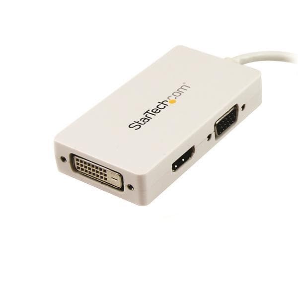StarTech.com A/V-reseadapter: 3-i-1 Mini DisplayPort till VGA DVI eller HDMI-omvandlare Vit