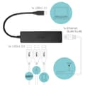 Miniatyrbillede 5 af 10: i-tec Advance USB-C Slim Passive HUB 3 Port + Gigabit Ethernet Adapter