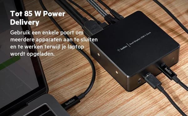 Belkin USB-C dockningsstation för dubbla skärmar - USB 3.2 Gen 1 (3.1 Gen 1) Typ-C - 3.5 mm - HDMI - RJ-45 - USB 3.2 Gen 1 (3.1 Gen 1) Typ-A - USB 3.2